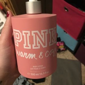 PINK warm and cozy lotion